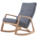 Cadeira de lounge estofada de madeira antiga cadeira de balanço